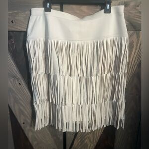 Chico's Cream/tan Fringe Skirt